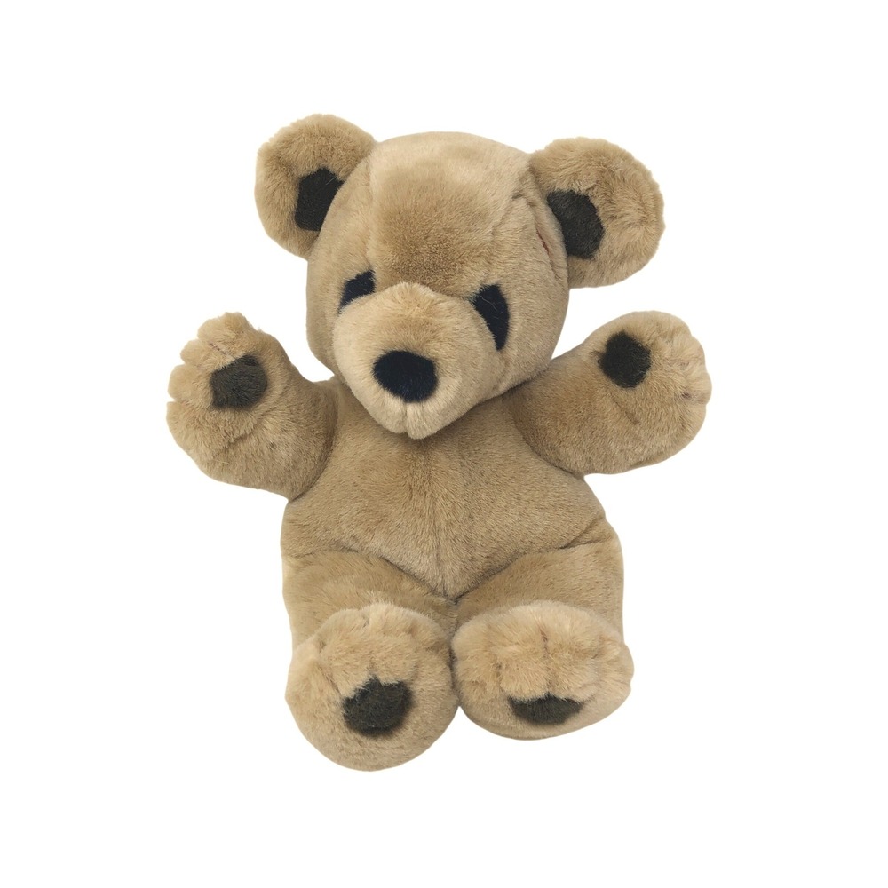 Vintage Gund Stitch Teddy Bear Plush Tan Brown 14" Stuffed Animal 1979